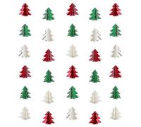 Lot de 3 guirlandes de décorations de Noël 3D à paillettes pour sapin de Noël - Bannière de fête rouge, blanche et verte - Décorations de fête de Noël - Décocrations d'arbre de Noël
