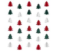 Lot de 3 guirlandes de décorations de Noël 3D en papier pour sapin de Noël - Bannière de fête rouge, blanche et verte - Décorations de fête de Noël - Décocrations d'arbre de Noël