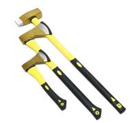 Lot de 3 haches composé d'une hache à fendre et d'un marteau à fendre jaune et noir Helloshop26 16_0002715