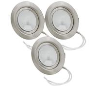 Lot de 3 halogène luminaire encastrable pour meuble - Chrome Brillant - DIMM Bar | 12 V 20 W G4 incluses et 15 cm câble de raccordement