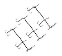 Lot de 3 hameçons pour bas de ligne de pêche avec pointes triples barbelées et tire-bouchon, hameçon robuste en acier inoxydable pour une meilleure prise en main du poisson et une capture efficace