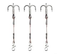 Lot de 3 hameçons triples en acier inoxydable pour leurres de prédateurs, adaptés pour brochet et bar (3,5 cm)