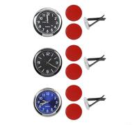 Lot de 3 horloges à quartz pour tableau de bord de voiture avec boîtier en alliage galvanisé antirouille et affichage numérique lumineux pour véhicules