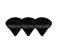 Lot De 3 Houppettes Triangulaires - Éponges De Maquillage Lavables - Éponges Pour Le Maquillage Noir