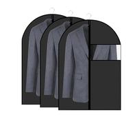 Lot de 3 housses à vêtements en PEVA 60x80cm Housse de Protection pour Vêtements anti Poussière Imperméables avec zipHousse Vetement à Suspendre pour Rangement pour Chemise Costumes Manteaux Clothes