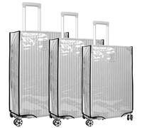 Lot de 3 housses de bagage étanches en PVC - Anti-poussière et anti-rayures - 3 tailles - Pour valises à roulettes de 50,8 cm + 61 cm + 71,1 cm