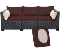 Lot de 3 housses de coussin extensibles pour canapé d'extérieur - Couleur unie - Housse de protection en polyester élastique et lavable, pour jardin, villa, balcon (#14,2 à 190,5 cm)