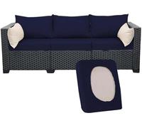 Lot de 3 housses de coussin extensibles pour canapé d'extérieur - Couleur unie - Protection en polyester élastique et lavable - Pour jardin, villa, balcon (#21,8 à 190,5 cm)