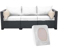 Lot de 3 housses de coussin extensibles pour canapé d'extérieur - Couleur unie - Protection en polyester élastique et lavable - Pour jardin, villa, balcon (#28,9 à 124,5 cm)