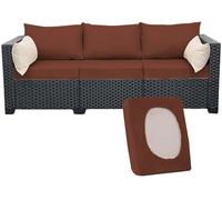 Lot de 3 housses de coussin extensibles pour canapé d'extérieur - Couleur unie - Protection en polyester élastique et lavable - Pour jardin, villa, balcon (#11,7 à 190,5 cm)