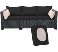 Lot de 3 housses de coussin extensibles pour canapé d'extérieur - Couleur unie - Protection en polyester élastique et lavable - Pour jardin, villa, balcon (#6,6 à 190,5 cm)