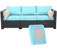 Lot de 3 housses de coussin extensibles pour canapé d'extérieur - Couleur unie - Protection en polyester élastique et lavable - Pour jardin, villa, balcon (#19,3 à 190,5 cm)