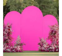 Lot de 3 housses de fond pour arche de 2 m, 2 couches, 2 couches, extensibles, rose vif, en élasthanne, pour arche chiara ronde, pour fête d'anniversaire Barbie