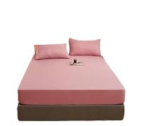 Lot de 3 housses de matelas en coton avec bande élastique en caoutchouc - Doux et confortable - Couleur unie - Housse de lit réglable (couleur 3, 160 x 200 x 30 cm)