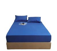 Lot de 3 housses de matelas en coton avec bande élastique en caoutchouc - Doux et confortable - Couleur unie - Housse de lit réglable (couleur 1, 160 x 200 x 30 cm)