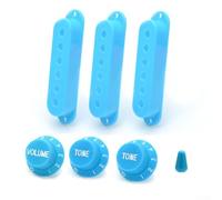 Lot de 3 housses de micro pour guitare électrique avec boutons de volume et de tonalité pour guitares de style compatibles avec la configuration SSS (bleu clair)