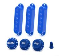 Lot de 3 housses de micro pour guitare électrique avec boutons de volume et de tonalité pour guitares de style compatibles avec configuration SSS (bleu)