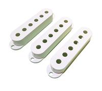 Lot de 3 housses de micro Stratocaster blanches pour guitare électrique - Espacement des pôles de 50 mm - Hauteur totale de 14,7 mm Compatible avec les guitares Fender Stratocaster