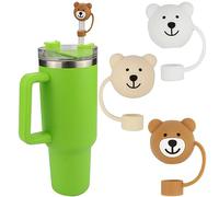 Lot de 3 housses de paille pour tasse Stanley, compatibles avec Stanley de 77,2 et 1,2 l et simples et modernes avec poignée et poignée, capuchons de paille en silicone pour gobelets Stanley