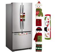 Lot de 3 housses de poignée de porte de réfrigérateur motif bonhomme de neige de Noël pour cuisine, réfrigérateur, four à micro-ondes ou lave-vaisselle