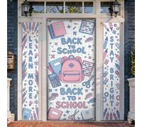 Lot de 3 housses de porte de bienvenue pour sac à dos, carnet éducatif ludique, calculatrice, retour au campus, vacances, porche, bannière, décorations pour entrée d'entrée, entrée extérieure