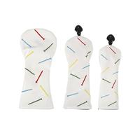 Lot de 3 housses de protection de club de golf imperméables en cuir synthétique avec fermeture magnétique - Ajustement universel pour putters à lame et maillet - Blanc