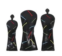 Lot de 3 housses de protection de club de golf imperméables en similicuir PU avec fermeture magnétique - Ajustement universel pour putters à lame et maillet - Noir