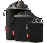 Lot de 3 housses de protection en néoprène pour appareil photo ou objectif avec doublure en polaire et microfibre