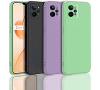 Lot De 3 Housses De Protection Pour Realme C31 4g - Étui Tpu Ultra Mince Antichoc Avec Doublure Microfibre, Protection Caméra Arrière - Noir, Vert, Violet