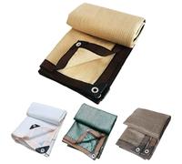 Lot de 3 housses de protection solaire résistantes aux UV pour extérieur, pergola, jardin, balcon, protection solaire avec œillets - Beige