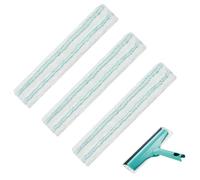 Lot de 3 Housses de Rechange en Microfibre, 33 cm de Long, pour Nettoyeur de Vitres et de Cadres de Fenêtres Leifheit L, pour Un Nettoyage sans Traces, Installation Facile, Lavable en Machine