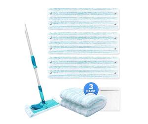 Lot de 3 housses de rechange pour serpillière Leifheit Twist/Combi XL Micro Duo, housse de nettoyage en microfibre pour tous les types de sols, idéale pour le carrelage et le stratifié