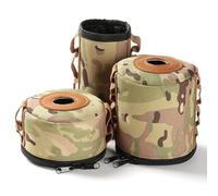 Lot de 3 housses de réservoir propane, réservoir portable en tissu Oxford avec boucles latérales, couverture facile à transporter et à suspendre pour réchaud camping, bidons gaz (camouflage)