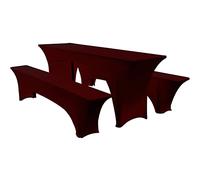 Lot de 3 housses de table élastiques et coussins de banc pour 50 cm/70 cm de largeur - Pour meubles de jardin, fête, tente, rouge (70 cm)