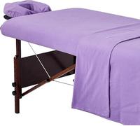 Lot de 3 housses de table en flanelle de coton de massage Master Massage, housse de coussin de visage, drap de table, violet, spa, housse de rechange pour table de tatouage.