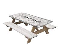 Lot de 3 housses de table pique-nique 72 x 76, 2 cm avec housses banc, imperméables et résistantes à l'huile, imperméables et résistantes à l'huile, nappes élastiques coupe-vent pour tables re
