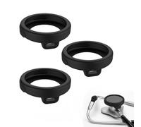 Lot de 3 Housses en Silicone pour Stéthoscope EKO CORE 500, Kit de Protection pour Stéthoscope Numérique contre Rayures, Compatible avec Accessoires pour Stéthoscope EKO (Noir)