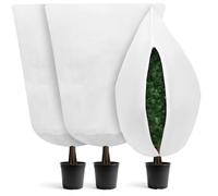 Lot de 3 Housses Hivernage Plante avec Cordon de Serrage et Zipper, Voile Hivernage Plante Extérieur, Housse de Protection pour Plantes Réutilisable Résistante, 120 x 180 cm