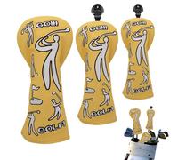 Lot de 3 housses pour têtes de clubs de golf, pour la protection du putter, couvre-têtes de golf drôles - convient aux hommes et aux femmes, pour une utilisation en intérieur et en extérieur, sur