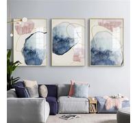 Lot de 3 Images Art Mural Toile,Peinture Toile Abstraite Pierre Aquarelle Affiches Impressions Modernes Salon Cuisine Bureau Chambre Coucher Décoration de Maison-40*60cm(16*24pouces)sans cadre