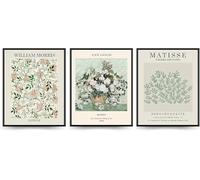 Lot de 3 impressions d'art mural vert sauge sans cadre - Affiches d'art mural Matisse - Images esthétiques pour décoration de chambre d'adolescentes et de dortoir (20 x 25 cm)