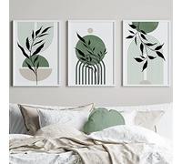 Lot de 3 impressions sur toile moderne du milieu du siècle - Impressions sur toile de style bohème - Peinture abstraite du milieu du siècle pour salon, chambre à coucher, 30,5 x 40,6 cm, sans cadre