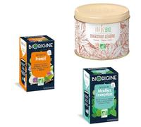 Lot de 3 Infusions - Transit, Digestion Légère, Menthe Française - Fenouil, Chicorée, Mauve - Ingrédients 100% BIO - Fabriquées en France - INFUZ et BIORIGINE