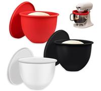 Lot De 3 Insert En Silicone Pour Bol, 5 Qt Doublure De Bol De Cuisine En Silicone, Bol En Silicone Résistant À La Chaleur Avec Bec Verseur Et Couvercle, Revêtement De Bol Mélangeur Pour La Pâtisserie