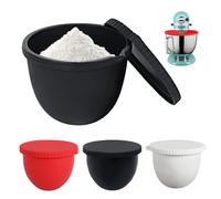 Lot de 3 inserts de bol pour robot de cuisine KitchenAid - Inserts de bol mélangeur en silicone - 40 °C à 240 °C - Résistant à la chaleur - Avec bec verseur et couvercle - Pour robot de cuisine de 5