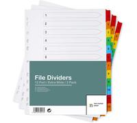[Lot De 3] Intercalaires Classeur A4+ Extra Larges 12 Positions Intercalaires Numérotés Multiperforés Onglets De Couleur Renforcés 150 G/M²
