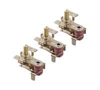 Lot de 3 interrupteurs de température réglables Bimétalliques AC 250 V 16 A pour chauffage électrique, four, cuiseur à riz, friteuse, lumière chaude, ton argenté
