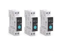 Lot de 3 interrupteurs intelligents WiFi 10 A, TUYA-1P+N Rail DIN Interrupteur de relais intelligent, Smart Home sans fil Télécommande avec mètre