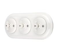 Lot de 3 interrupteurs rotatifs encastrés en porcelaine rétro, tout-en-un, série PR1, blanc