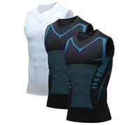 Lot de 3 Ionic Shaping Vest,Powershape Vest,Débardeur De Compression Homme,Debardeur Homme,Gilet Modelant Ionique Nouvelle Édition,Men Body Shaper Slimming Vests Breathable Ice-Silk